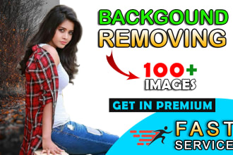 do background  removal 100 images in white or transparent