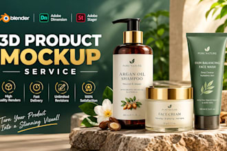 make digital 3d product mockup design in adobe dimension