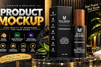 make digital 3d product mockup design in adobe dimension