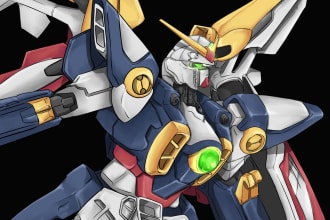 drawing mecha and robot