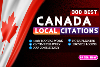 do 350 canada local listing citations and directory submission for local SEO
