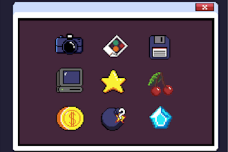 design pixel art game assetes, props, icons for your project