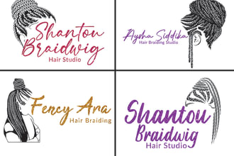 do hair, afro,locs, and braids salon logo design