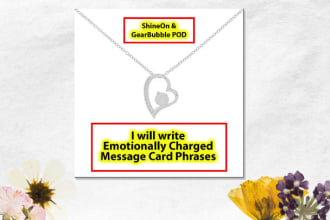 write shineon or gearbubble message cards for jewelry