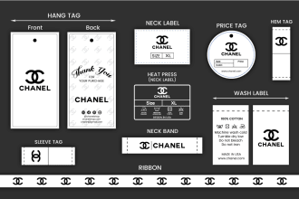 design clothing label, clothing tag, hang tag, neck label