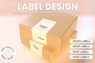 subscription box sealing sticker, packaging label and sleeve design