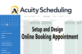 set up acuity scheduling account and online booking appointments