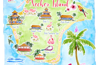 do custom watercolor wedding map