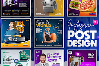 create 30 attractive instagram posts or stories designs