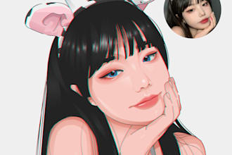 draw your face into vector cartoon