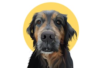 draw your pet or any animal into cartoon vector portrait