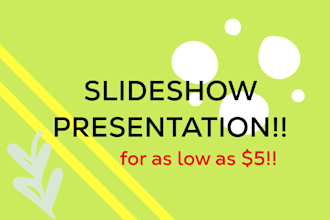 create a structured slideshow presentation for you