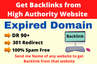 do expired domain research to get backlink from DR 90 website