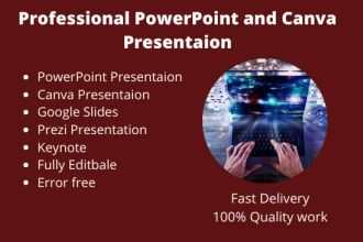 design professional presentation on powerpoint and canva