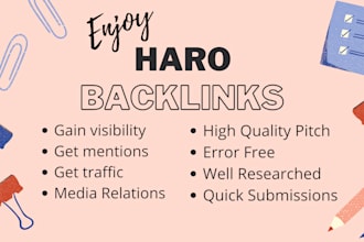 pitch for you to get haro  backlink