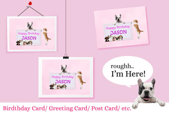 design cute greeting card, postcard, invitation or etc