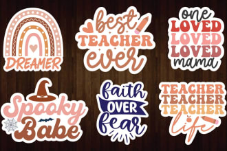 do typography sticker designs for your etsy and others platform with svg bundle