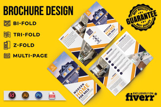 design professional real estate flyer leaflet bifold trifold brochure for you