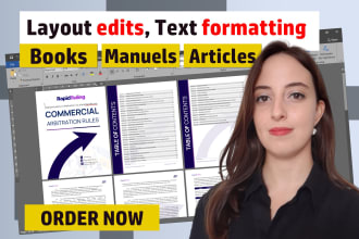 do layout edits, design and book formatting on ms word