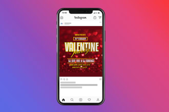 design valentine flyer within 24h