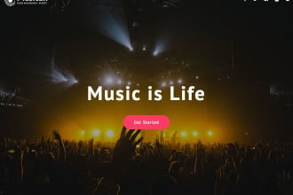 create music wix website for artist, label, producer, band, studio