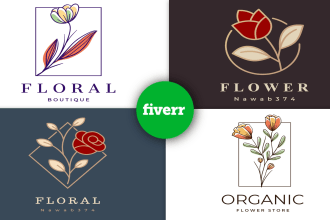 design floral logo for your company or brand