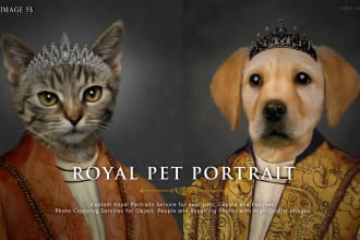 create a custom royal pet portraits high quality