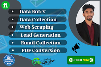do data entry, lead generation, email collection and pdf conversion