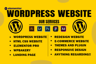 design simple wordpress landing page by elementor, wpbakery, divi website