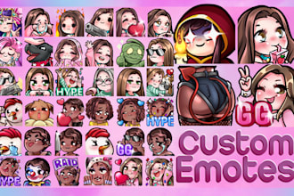 create chibi emoticons stickers or emotes