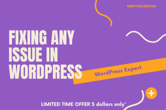 fix your wordpress issues, errors, problems or anything