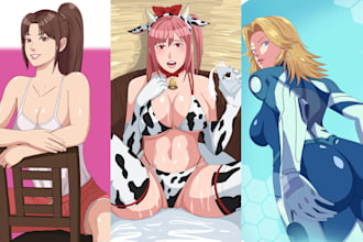 draw sfw or nsfw anime character, fanart, and your oc