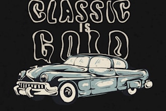 draw vintage and retro hand drawn illustraton