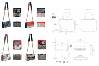 do flat sketch of bags