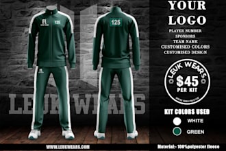 create 2d 3d tracksuit mockup for printing