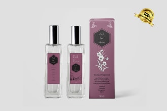 do perfume label, candle label, and box design
