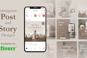design instagram profile and puzzle design posts