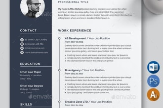 provide you professional CV, resume writing and cover letter