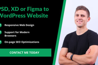 convert PSD, xd or figma to wordpress