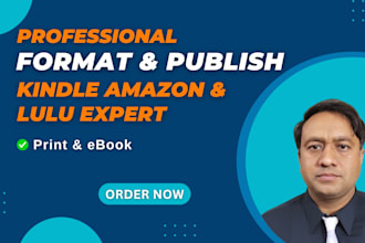 do ebook design, book formatting, amazon kdp book publishing, lulu publishing