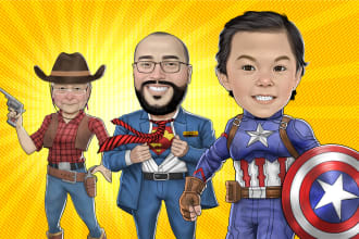 draw you into superhero comic cartoon character