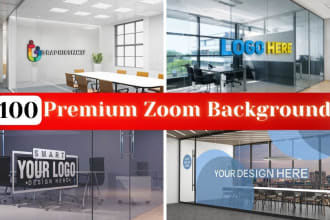 design realistic zoom virtual background with your logo