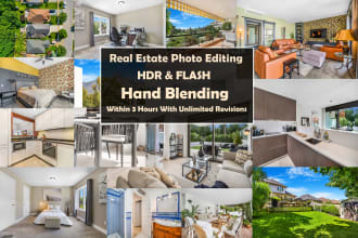 do real estate hdr,flash blending photo editing professionally