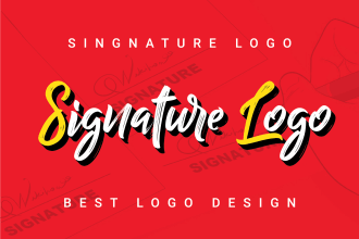 design signature logo, handwritten or script