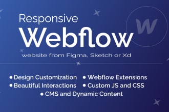 create a responsive webflow website from figma, sketch or xd