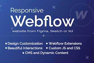 create a responsive webflow website from figma, sketch or xd