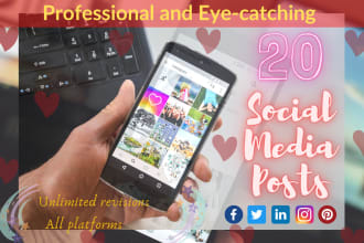 design 20 eye catching social media posts, banner ads, branding kit