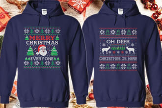 create t shirt and ugly christmas sweater design