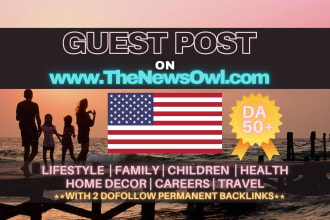 guest post on USA lifestyle travel fitness family website with SEO backlinks