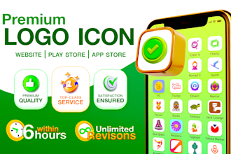 design modern web and app icon logo for ios, android